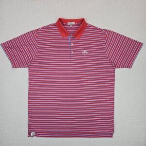 Peter Millar Carnoustie Golf Links Striped Polo Shirt XXL 100% Cotton Scotland